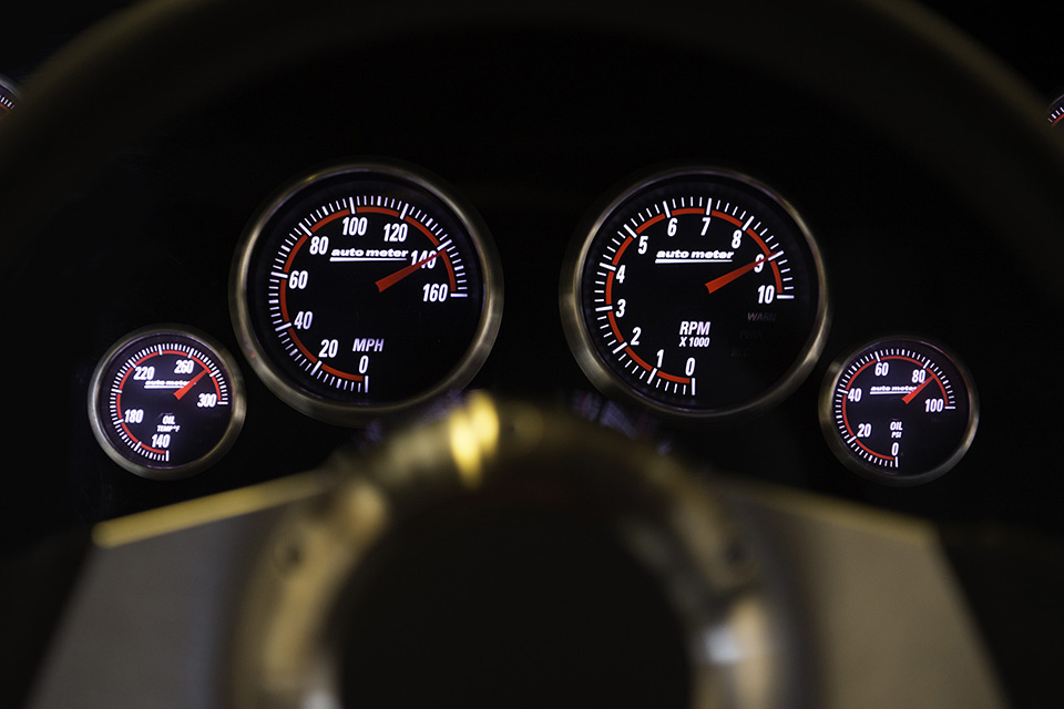 Hemi Cuda by Porsager interior dash closeup